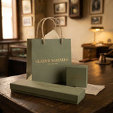 Δαχτυλίδι με Πράσινες Πέτρες και Διπλή Γραμμή
